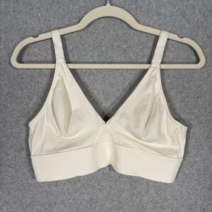 Soma Embraceable Wireless UT Tailored Bralette Large Cream Comfort 061803